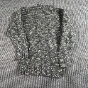 VTG DD Sloane Sweater Womens Medium M Gray Metallic Knit Acrylic Wool Boho Heavy